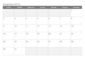 Gratis Calendario Diciembre 2019