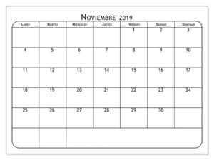 DiseñoCalendario Noviembre 2019