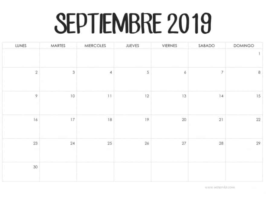 Calendario Con Notas Septiembre 2019