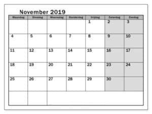 Kalender November 2019 Planer