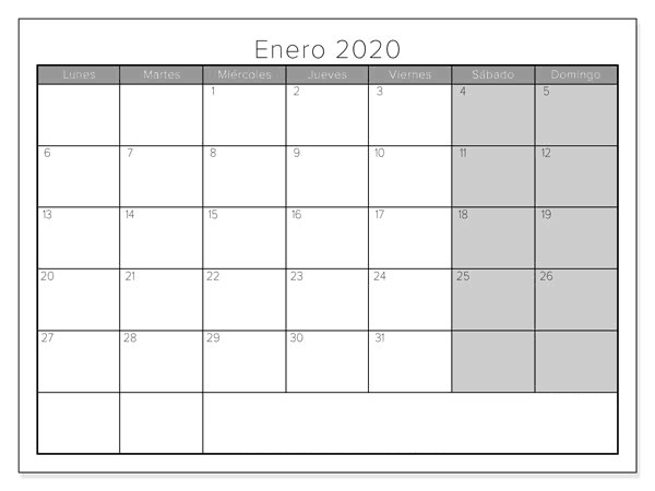 Calendario En Blanco Para Imprimir Título