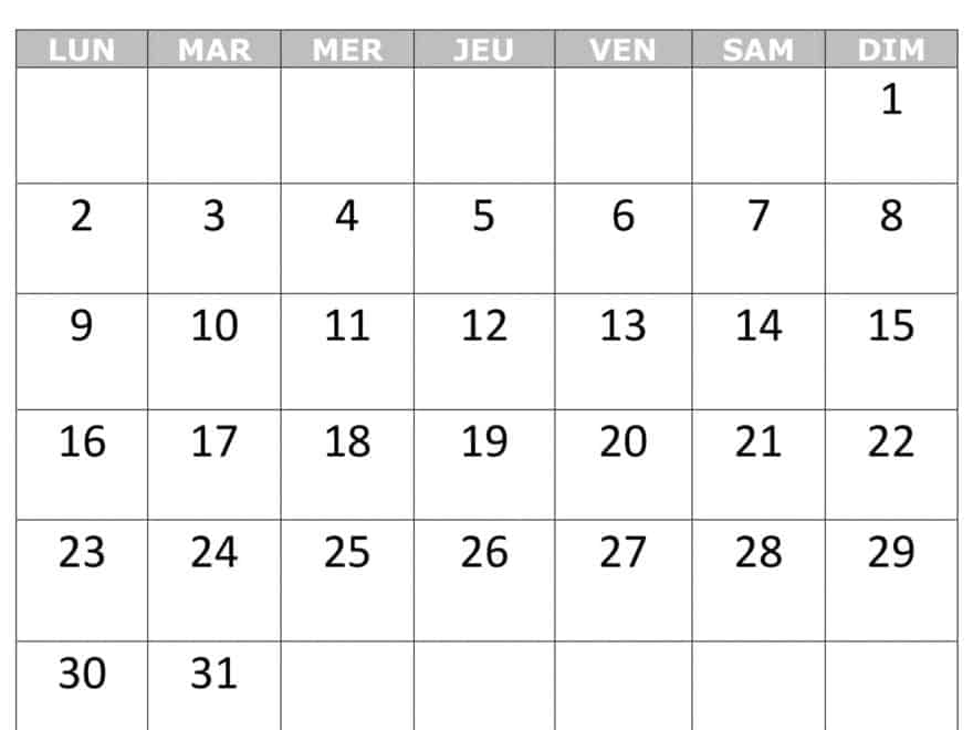 Calendrier Décembre 2019 PDF