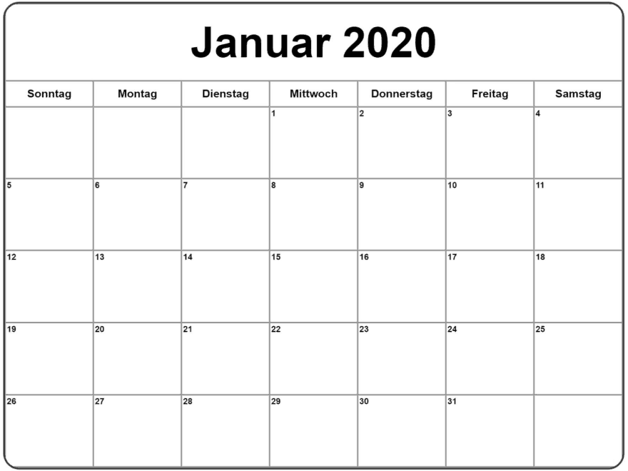 kalender januar 2019