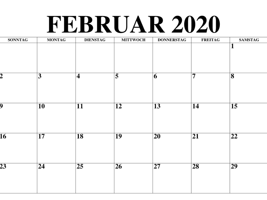 Kalender Februar 2020 Stile