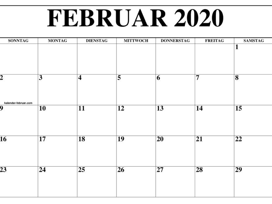 Kalender Februar 2020 Zum Ausdrucken Tabelle Nosovia Com