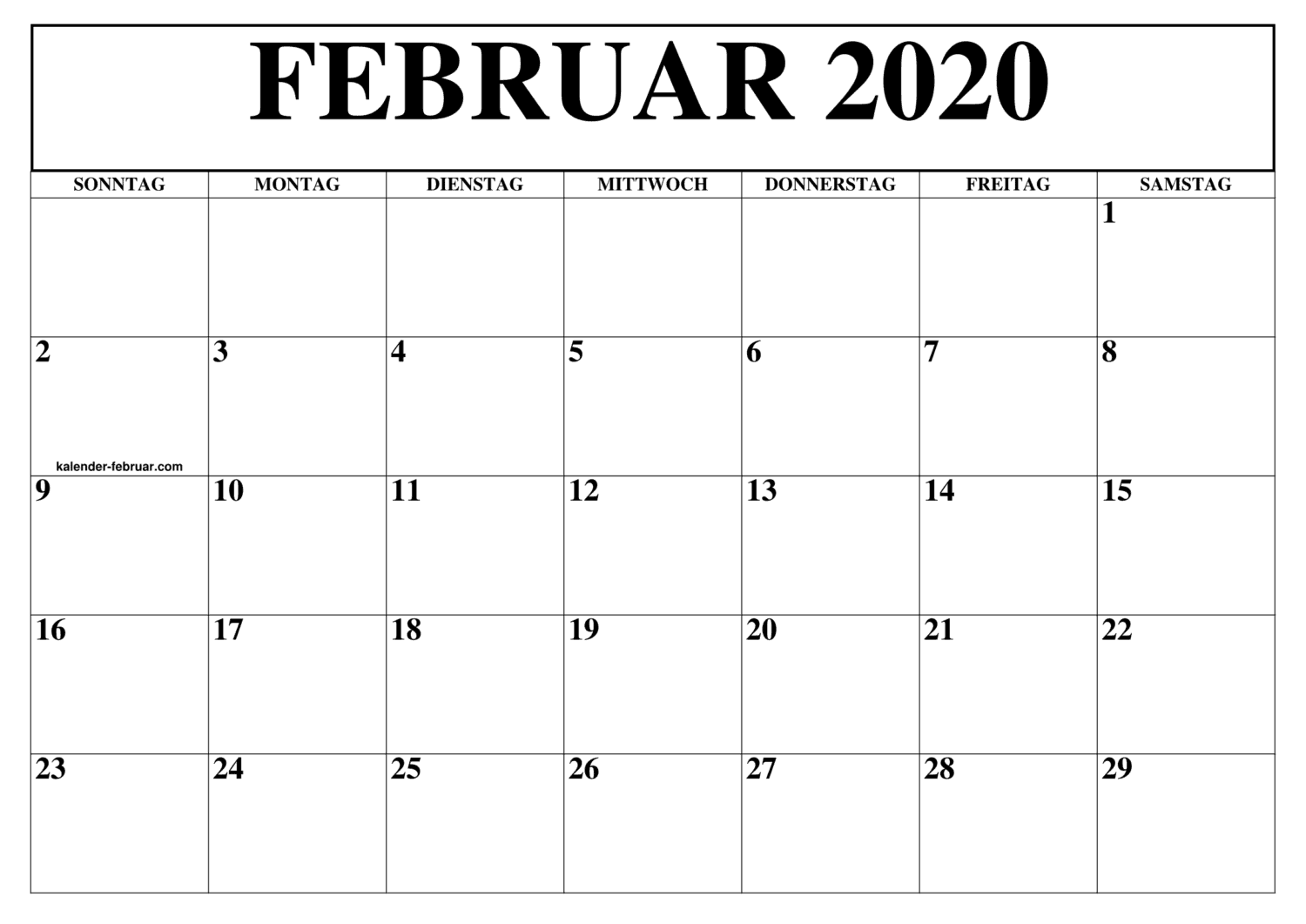 Kalender Februar 2020 Zum Ausdrucken Tabelle Nosovia Com