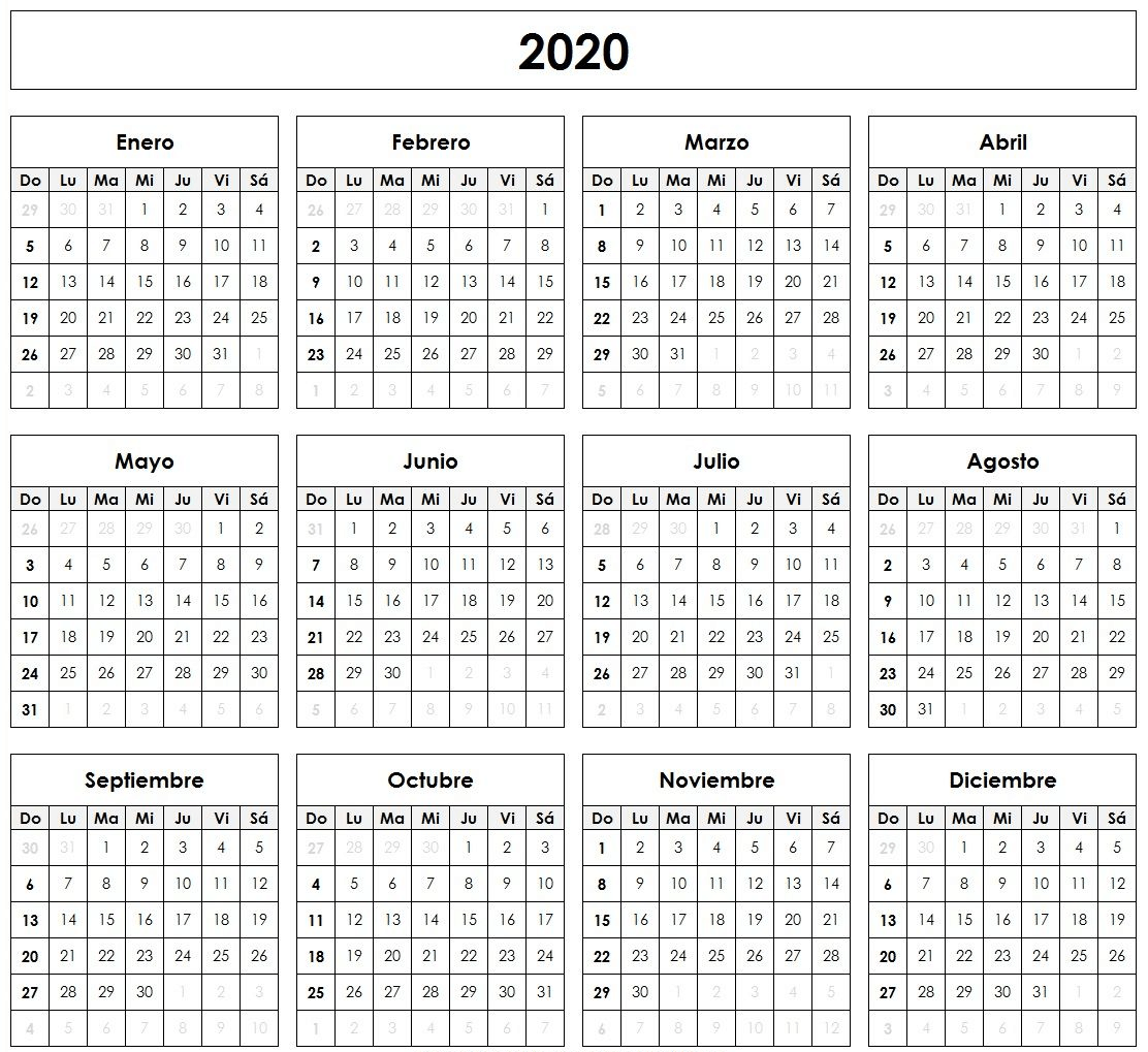 Calendario 2020