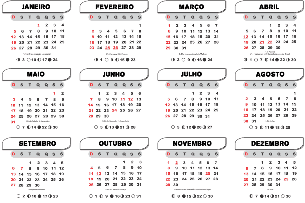 Calendário 2020 Feriados