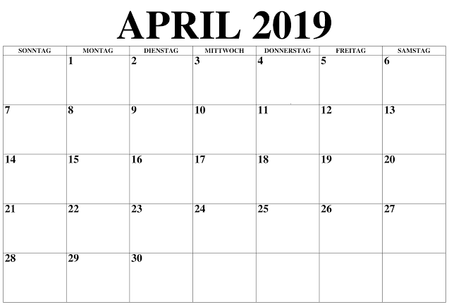 Kalender April 2020 Zum Ausdrucken Stile