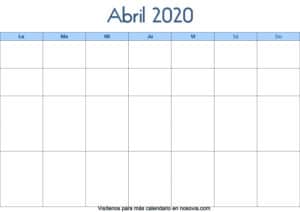 Calendario-abril-2020-en-blanco-Palabra-gratis