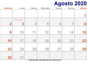 Calendario-agosto-2020-Con-Festivos-Imprimir