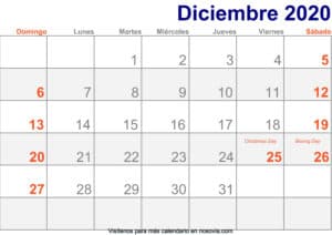 Calendario-diciembre-2020-Con-Festivos-Imprimir