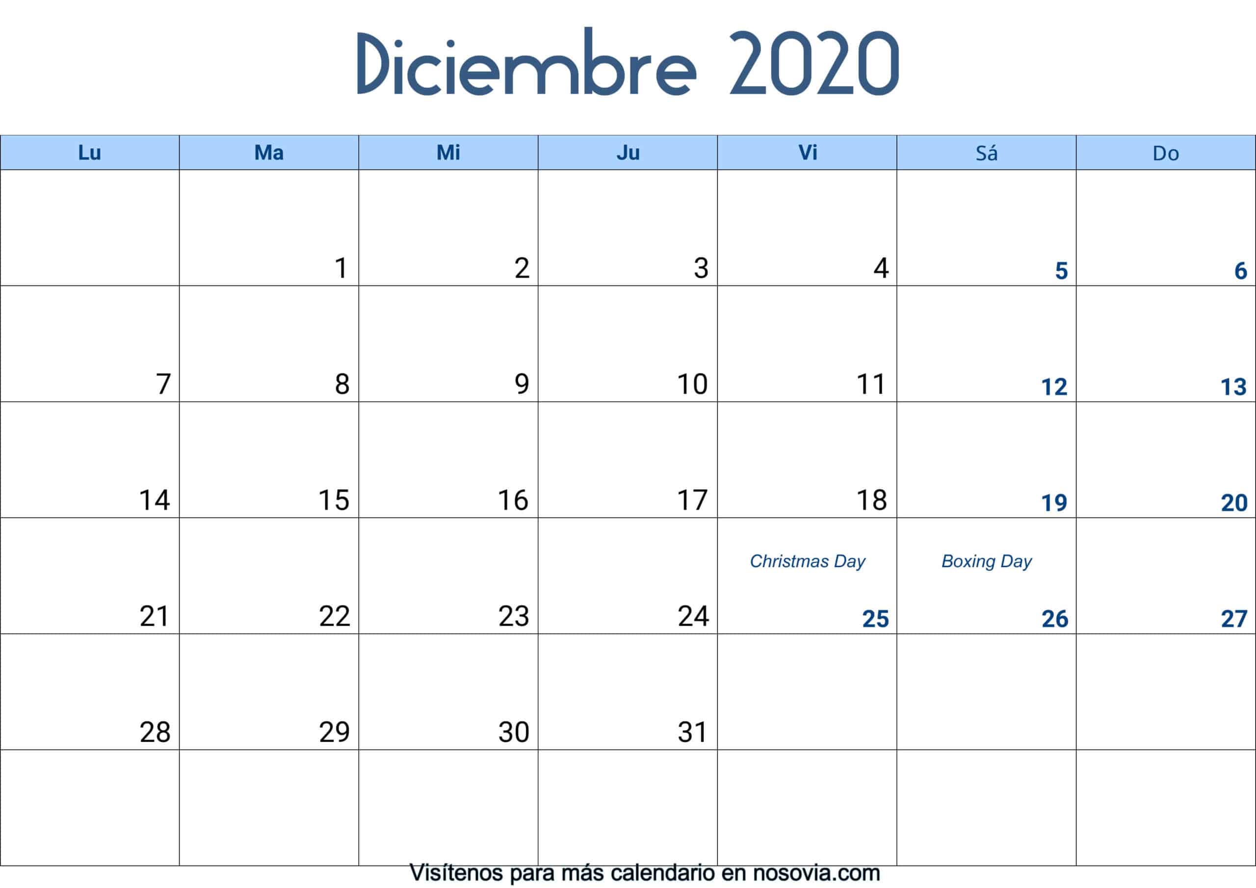 Calendario-diciembre-2020-Con-Festivos-Palabra