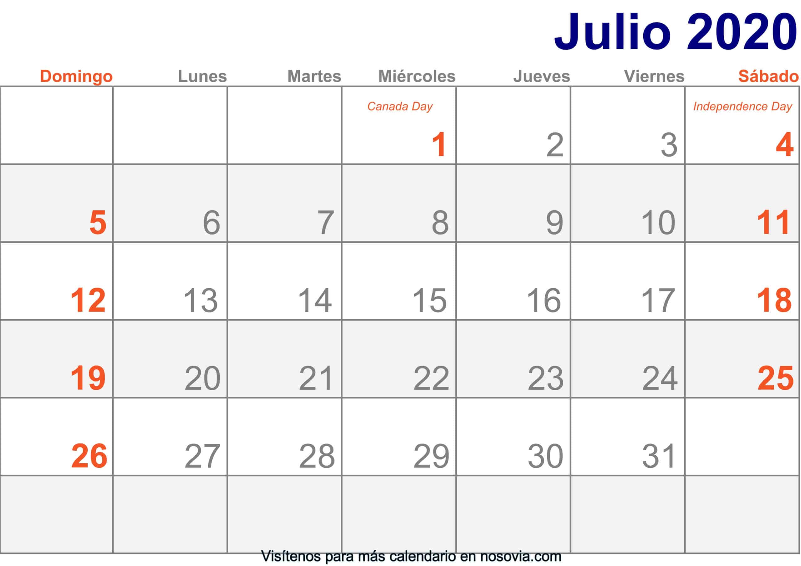 Calendario-julio-2020-Con-Festivos-Imprimir