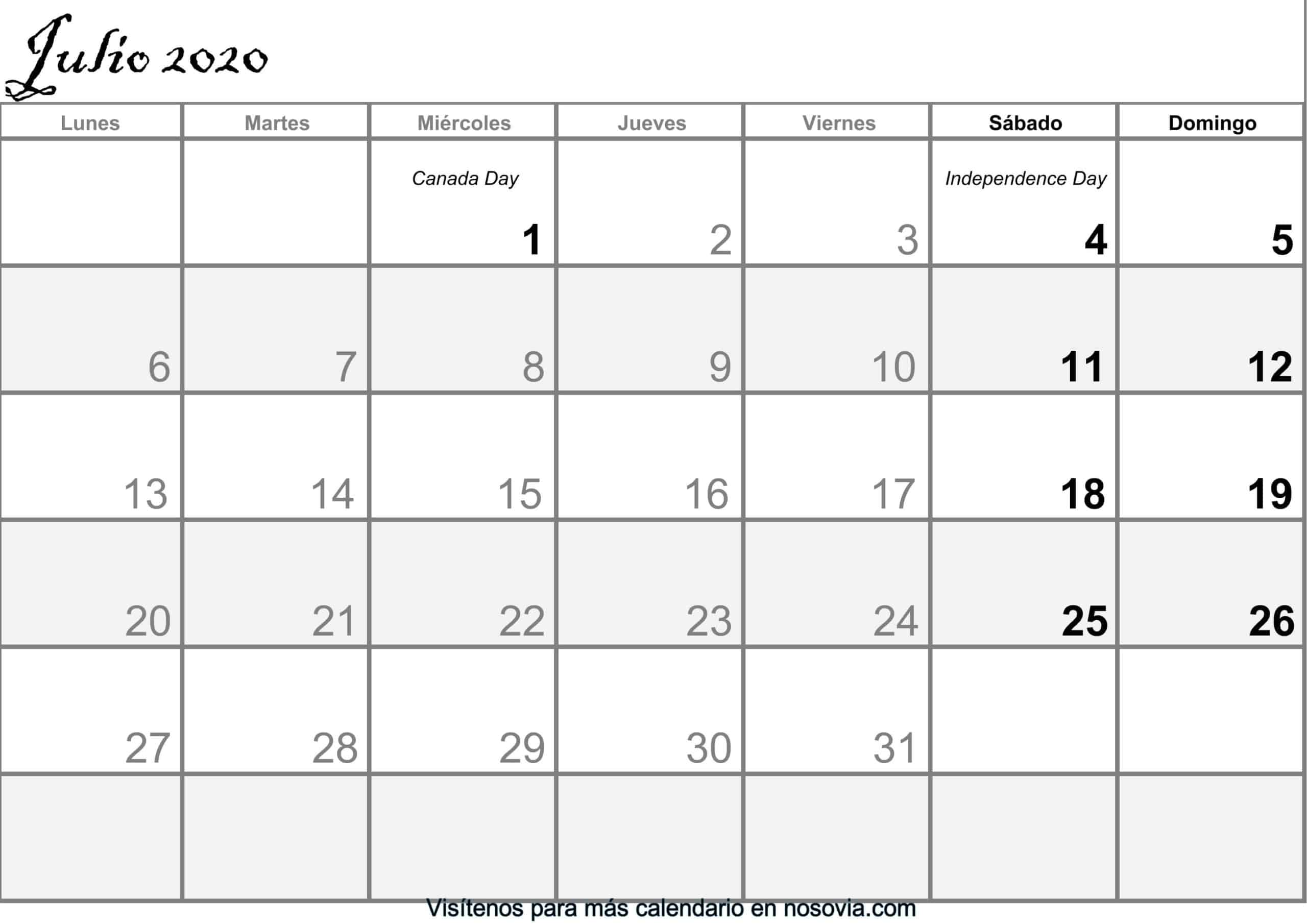 Calendario-julio-2020-Con-Festivos-PDF