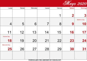 Calendario-mayo-2020-Con-Festivos-imprimible