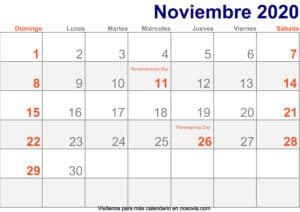 Calendario-noviembre-2020-Con-Festivos-Imprimir