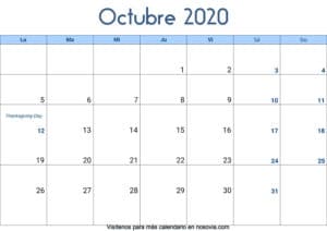 Calendario-octubre-2020-Con-Festivos-Palabra